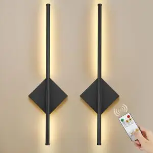 Battery Operated Wall Sconces Set of Two, Modern Sconces Wireless Cordless