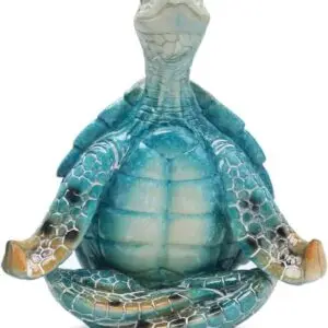 VVGIFTS Sea Turtle Meditation Yoga Decor, Garden Figurine Sea Turtle Meditating Coastal