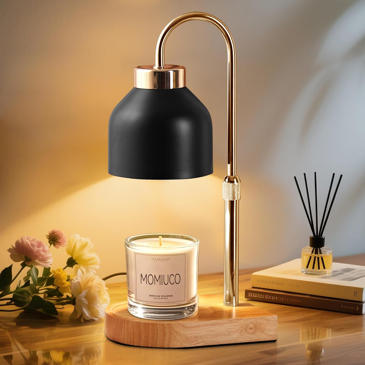 Candle Warmer Lamp with Timer Dimmer, House Warming Gifts New Home Decor, Gifts for Mom, Wax Melt Warmer for Jar Candles, Adjustable Height with 2 Bulbs