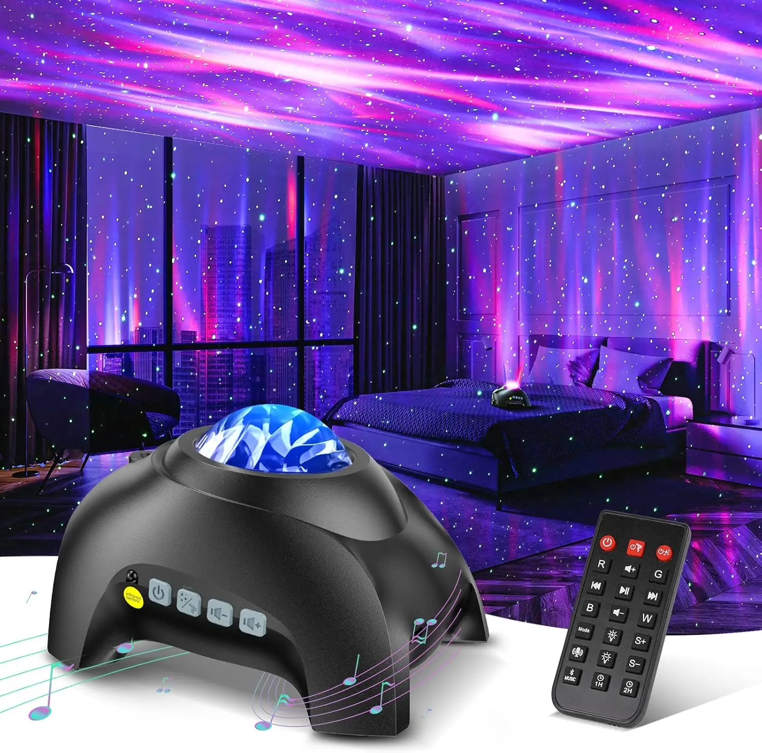 Northern Galaxy Light Aurora Projector with 33 Light Effects, Night Lights LED Star